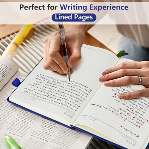 Lined Notebook 5.9"x8.5", Hardcover Leather Journal for Women Men,160 Pages - color: Dark Blue, size: Lined Page