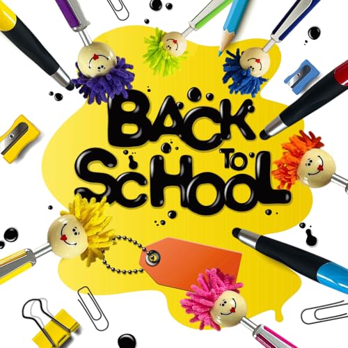 AWOJVIS Pens,ballpoint pen,8pcs Mop Head Ballpoint Pens, Funny Mophea Topper Pen with Plush Hair Writing Click Pen Portable Cute Cartoon Multi-function Signing Pens Decor Gift for Office Home Adultes