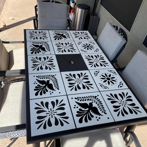 Talavera Stencil Mexican Stencils for Painting 4"x4" - style: Tile 25P/4IN