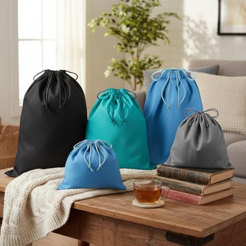 20 Pcs Satin Game Storage Bags for Women Men, S,M,L, Blue Gray Black - color: Blue Gray Black, size: S,M,L