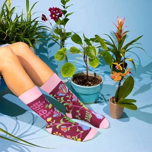 Funny Socks for Women and Teenage Girls, Cute Crazy Unique Novelty Gifts - color: B-bad-redpink-1