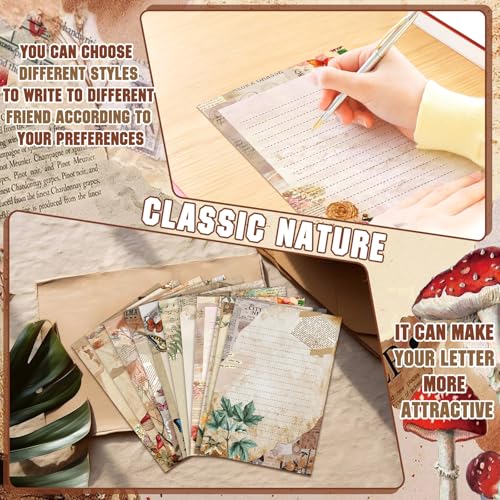TaoBary 160 Pcs Nature Vintage Stationery Paper and Envelopes Set - size: 5.5 x 8.25 Inch, style: Nature Vintage Style