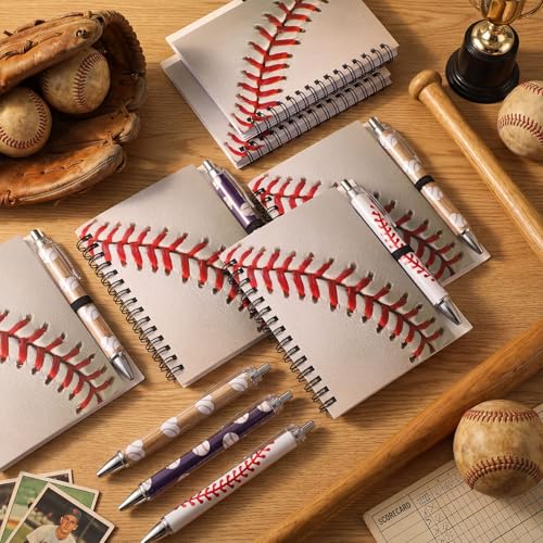 Resurhang Baseball Party Favors Gifts Bulk Baseball Spiral Notebook Pens - style: Baseball