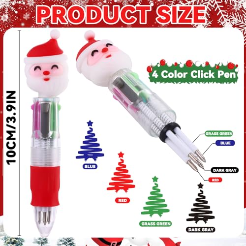 24PCS Christmas Multicolor Pens 4 Colors in 1 0.7mm Cute Gifts Pens - style: Christmas-24pcs