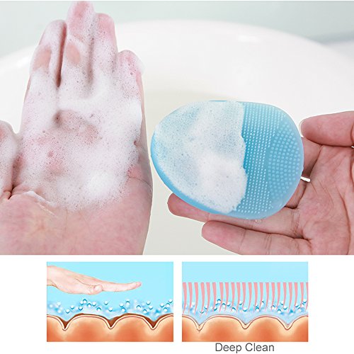 Super Soft Silicone Face Cleanser and Massager Brush Manual Facial Brush - color: Mix Colors (4 Pack)