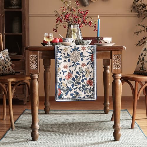 Patdrea Designer Vintage French Linen Table Runner,12"X102"-Ivar A - color: Ivar a Linen, size: 12"*102"