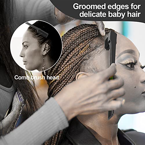 SWEET VIEW 3Pcs Slick Back Hair Brush - color: Black