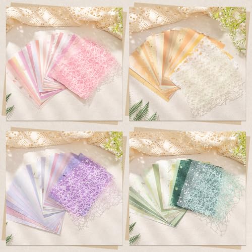 104 Sheets Textured Scrapbook Paper & Mesh Fabric Assorted Set, 4 Pack - color: Mesh Design