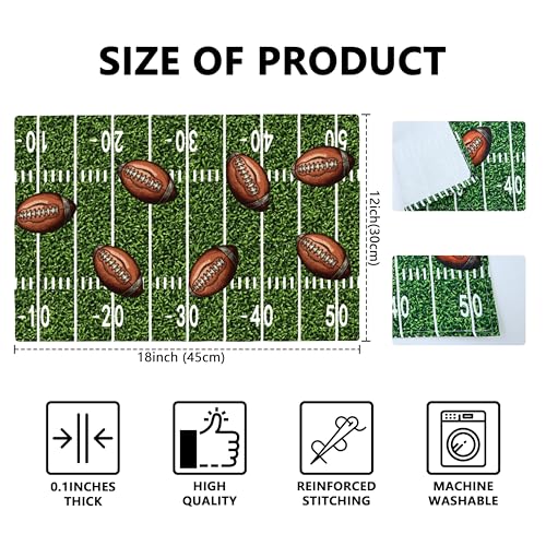 Football Table Placemats Set of 4 Place Mats Linen Wipeable Placemats Waterproof Rectangle Table Mat for Kitchen Dining Dinner 18 X 12 Inch - color: Football