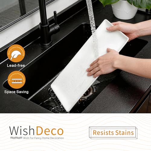 WishDeco Large Serving Platter Set of 2, Long Ceramic Serving Tray 16 Inch - size: 16 inch