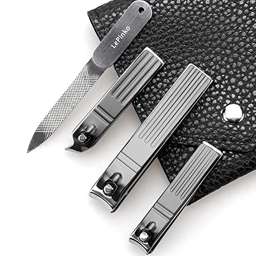 LePinko Nail Clippers Set for Thick Toenails and Fingernails, 4PCS - size: 4 pieces