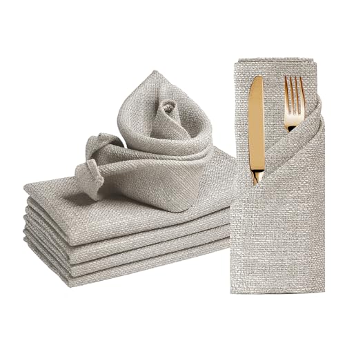 BALCONY & FALCON Rectangle Table Cloth Waterproof Beige 17.7"x17.7" 6pcs - color: Beige, size: 17.7" x 17.7" (Square)-6pcs