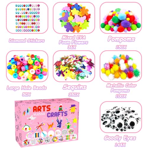 VLUSSO DIY Arts and Crafts Supplies Kit Materials Set for Kids and Toddlers - size: 2000pcs-2