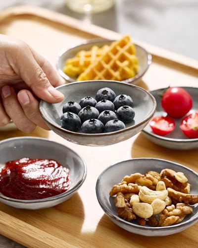 famiware Ceramic Soy Sauce Dish, 2.1oz Dipping Bowl Set of 6, Gray - color: Gray, size: 6pcs