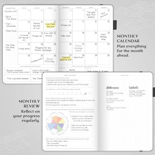Legend Planner PRO Weekly & Monthly, Large Undated, 7”x10”, Mystic Grey - color: Mystic Gray + Gold Foil
