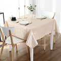 Smiry Square Waterproof Heavy Duty Vinyl Tablecloths, 54 x 54 Inch - color: Beige, size: 54" x 54" (Square)