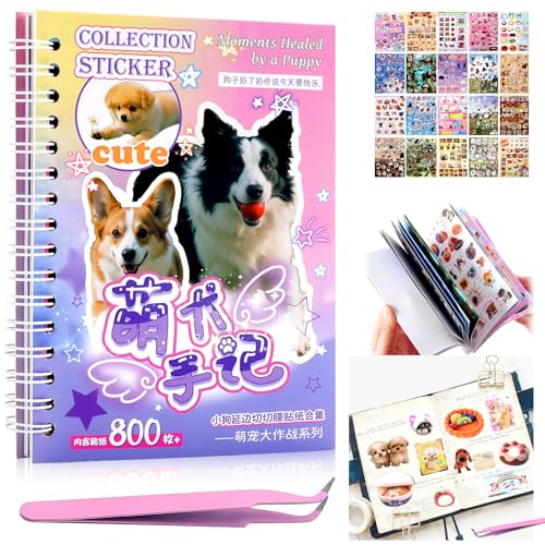 800+ Dog Sticker Book, Funny Dog Stickers for Journaling Scrapbook - color: Al