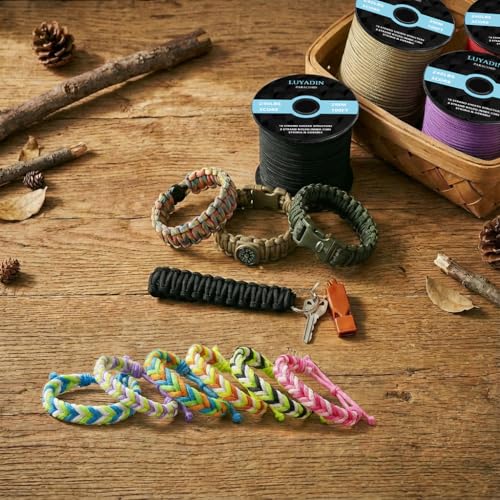 Paracord 240lb - Diameter 2mm Micro Utility Cord -3 Strand Parachute Spool Cord - 100ft 200ft,Paracord for Camping,Hiking,Fishing,Outdoor and DIY - color: Blue, size: 200 ft
