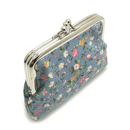 Cute Floral Buckle Coin Purses Vintage Pouch Kiss-lock Change Purse Wallets… - color: 08