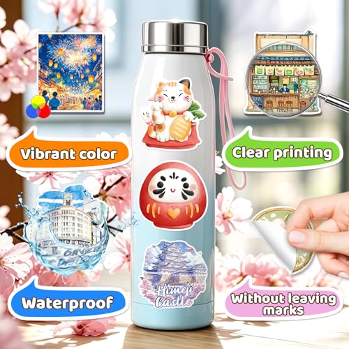 100PCS Japanese Stickers, Waterproof Japan Travel Stickers