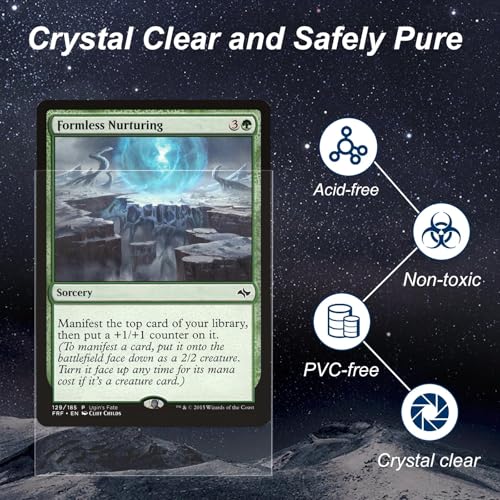 300 Pack Card Sleeves, Perfect Fit Inner Sleeves Ideal for Double-Sleeving, Trading Card Sleeve Compatible with MTG, TCG, Gaming Cards - color: Clear, size: 300 Pack