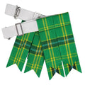 EZE Kilt Flashes for Men with Heavy Buckle Adjusters, Plain & Tartan Kilt Sock Flashes Acrylic Wool - color: American Green