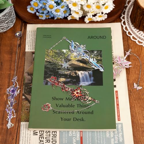 4 Pieces Metal Eternal Sword Series Bookmark, Perfect for Women Readers (BKM-067-F4) - color: Eternal Sword Series