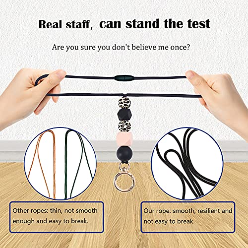 Teacher Lanyards for ID Badges and Keys, Cute Silicone Beaded Lanyard - color: Gold-005