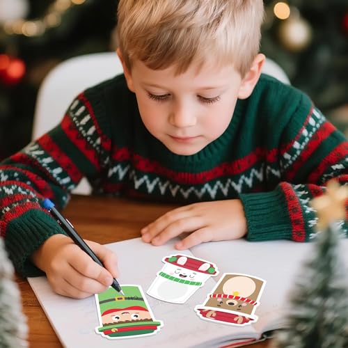CJiangpo 30Pcs Christmas Sticky Notes - Cute Santa Elk Sticky Note Pads, 600 Sheets Self Stick Notepad Memo Pads Page Markers Kids Classroom Rewards Christmas Party Favor Gifts Stocking Stuffers - color: Christmas