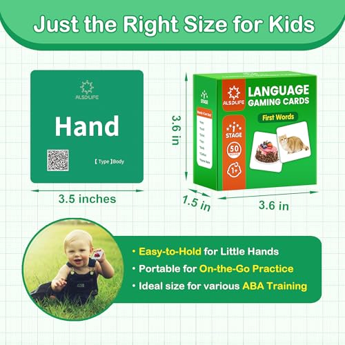 Thick Baby Flash Cards for Toddlers 1-3 Sight Words Flash Cards for Kindergarten，50 First Words