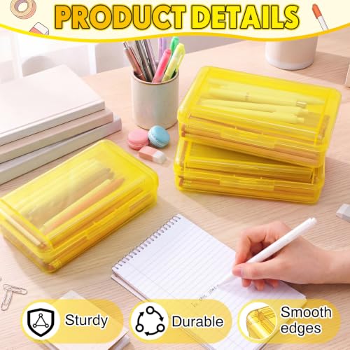 Blulu 6 Pack Double Layer Pencil Boxes Large Capacity,Yellow - color: Yellow