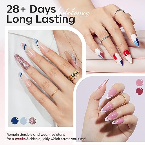 modelones Gel Nail Polish Set Glitter Nude Burgundy Red Blue 40PCS 36Colors - color: A2-Goddess Athena