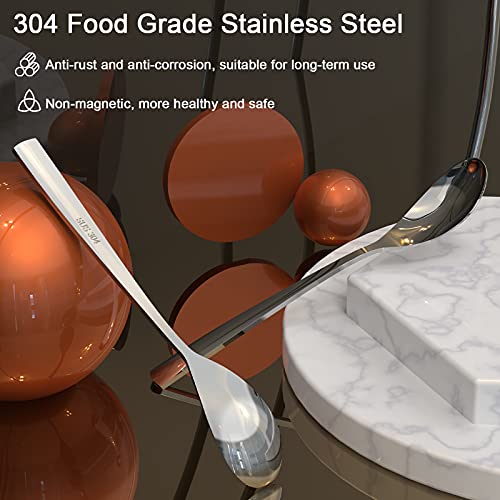 Coffee Spoons,2-Piece GLAMFIELDS Teaspoons with a Long Handle, 6"Demitasse Espresso Spoons Set Food Grade Stainless Steel Small Serving Spoons for Dessert - size: 6 inch -2 pack