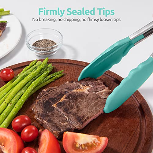 U-Taste Kitchen Tong for Cooking, 600ºF Heat-Resistant Silicon, 9"/Aqua Sky - color: Aqua Sky, size: 9 inch
