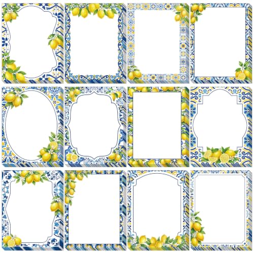 Chiisong 12 Pads Capri Lemon Sticky Notes Blue Tiles Yellow Adhesive Memo - style: Capri Lemon