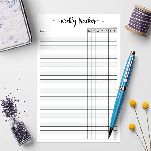 321Done Weekly Tracker Notepad, 5.5x8.5 Inches, 50 Sheets, Monday Start - color: MTWTFSS, size: 5.5" x 8.5" Portrait