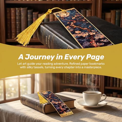 5Pcs Printed Paper Floral Vintage Oil Painting Book Marks with Tassels - color: Set a