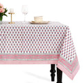 CPC Tablecloth 100% Cotton 72x160 Inch Indian Block Print Rectangle Table Cover, Pink Table Cloth for Weddings, Spring/Summer, Barbeque - Pink Sapphire - color: Pink Sapphire, size: 160" x 72" (Rectangular)