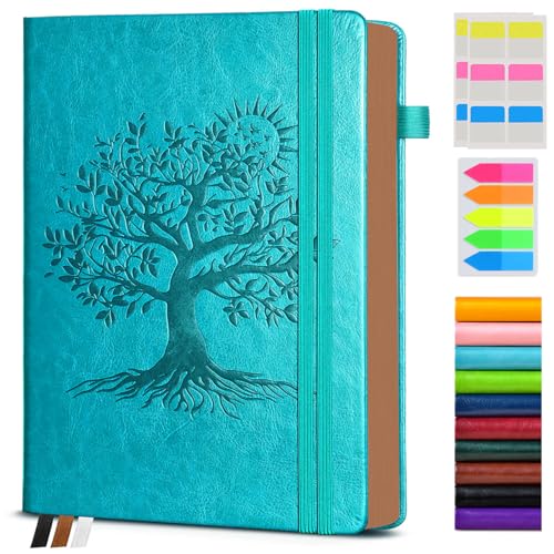 PAIBAS Lined Journal Notebook with 300 Page Numbered Pages, Vintage Leather - color: Blue, size: B5 (7in x 10in)