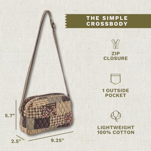 Bella Taylor Simple Crossbody, Quilted Handbag for Women - color: Twilight Garden Patch