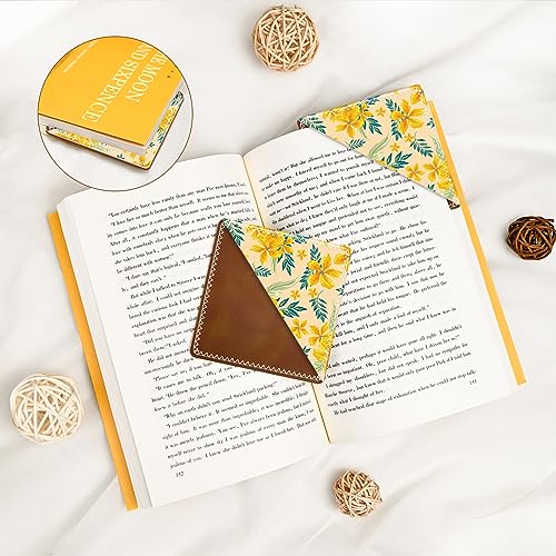 Personalized Leather Bookmarks, Fun & Cute Book Accessories for Reading Lovers, Unbreakable Page Markers for Women Men Girls Boys Student Teacher Kids Retirement Birthday Gifts (Yellow Flower) - color: Yellow Flower