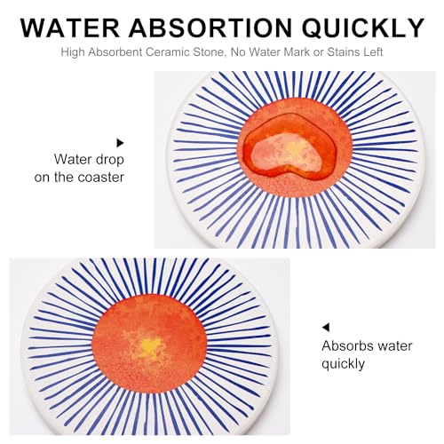 Fun Mid Century Modern Outdoor Coasters Patio Table Boho Cute Coaster Set - color: Mid Century