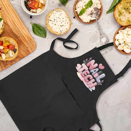 Nail Tech Aprons for Women with Pockets, Gifts for Nail Techs Technicians Artists Manicurists, Peace Love Nails - color: 9 Nail Tech Apron