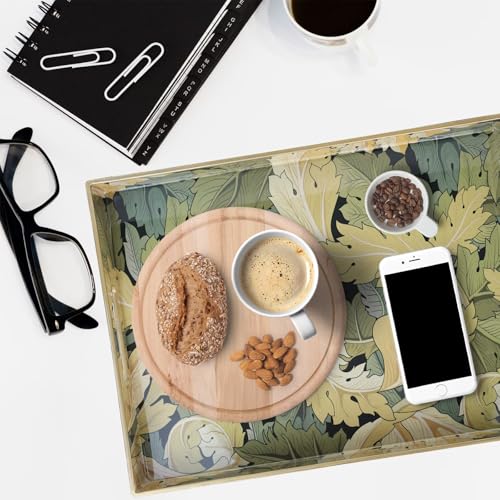 Spsyrine Plastic Serving Tray with Handles for Coffee Table, Acanthus - color: Multi G