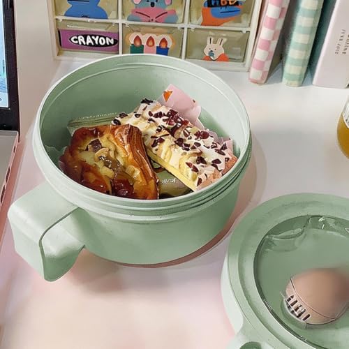 2Pack 28.7oz Wheat Straw Microwave Ramen Bowl Set Noodle Bowls With Lid and Spoon,Improved Easy-Grip Design for On-the-Go - Holds Soup, Rice, Cereal,More,BPA-Free(Pink+Green) - color: Pink+Green 2-Pack