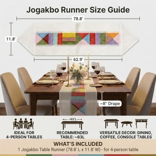 Korean Table Runner, Bojagi Patchwork 100% Ramie, White, 78.8*11.8 Inch - color: White