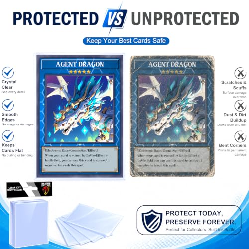 2000 Counts Card Sleeves Top Loaders for Trading Cards, Penny Soft Sleeves Baseball Card Sleeve Protectors Fit for Sports,Football,Game Cards - size: 2000P