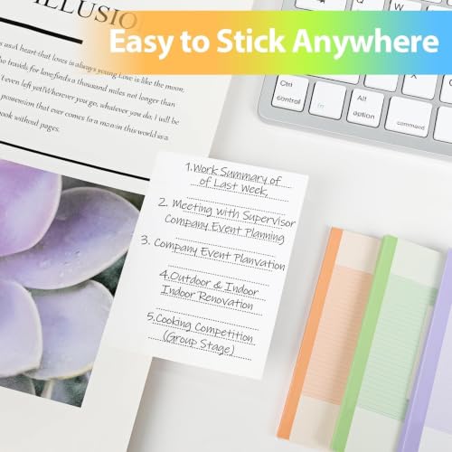 3-Pack Mixed Sticky Notes Set (Grid, Dotted, Lined) 4x6 Inch