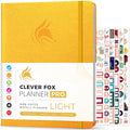 Clever Fox Planner PRO Light, Undated Weekly Planner, 8.5x11, Amber Yellow - color: Amber Yellow, size: A4 (8.5" x 11") Light Version