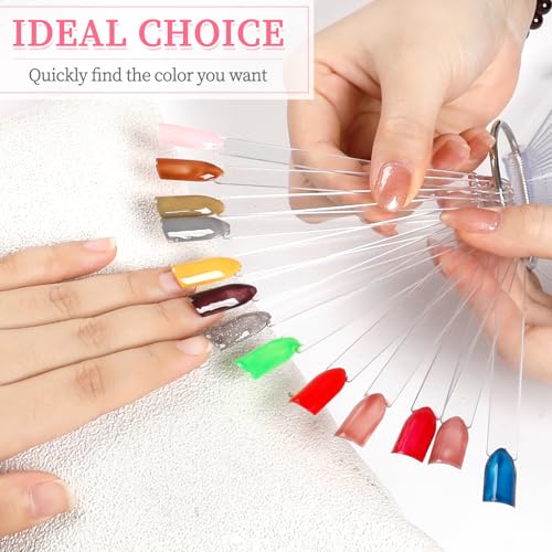 BQAN Nail Swatch Sticks 100 Pcs Clear with Ring & Number Stickers - color: Clear-100PCS